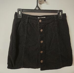 Billabong Black Corduroy Button-Front Skirt